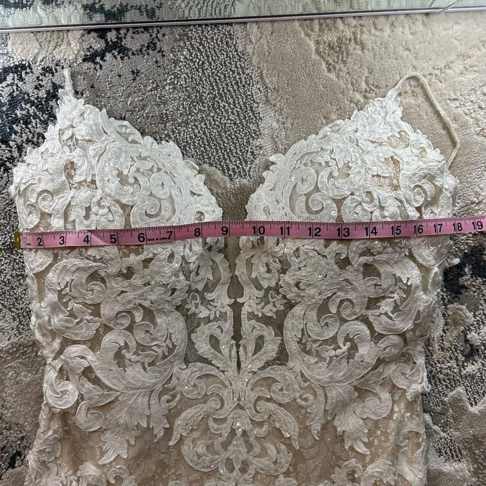 Maggie Sottero White Lace Sheath Wedding Dress - Picture 14 of 16